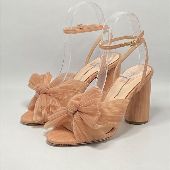 Loeffler Randall Camellia Beaty Pleated Bow Heel Sandals size 6 - Picture 3 of 12
